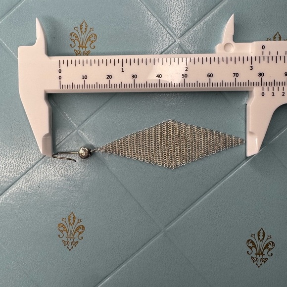 NOW LOWER PRICE Vintage Tiffany & Co Mesh Scarf Elsa Peretti Earrings - Picture 9 of 9